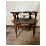 Vintage Round wooden side table & Camo Cabinet