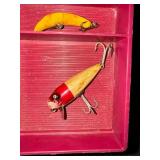 Vintage wooden lure, stringer, spoons, etc.