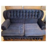 Navy Blue velvet LoveSeat