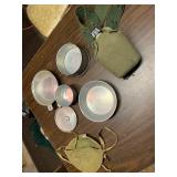 Vintage Boy Scout Mess kit w/ Bag, canteen w/ belt