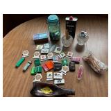 Vintage advertising matches, crystal lighter,etc