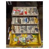 Vintage lures, bobbers, horse fly snells, etc.