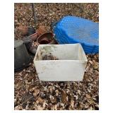 2 Baby Pools, Hard Rubber container, plastic pots