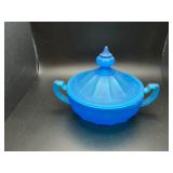 Vintage Westmoreland blue frosted candy dish