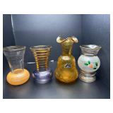 Vintage rainbow, crackle vase, BC bud vases