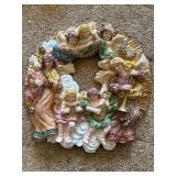 Vintage ceramic angel & cherub wreath