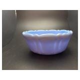 Vintage Akro Agate Blue slag glass bowl