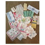 Vintage floral and embroidered linens