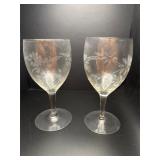 Vintage etched wine glasses