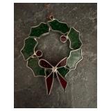 Vintage stained glass wreath