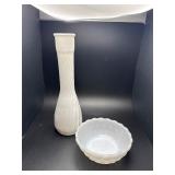 Vintage white milk glass