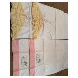 Vintage embroidered pillowcases two sets