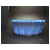 Vintage Akro Agate Blue slag glass planter