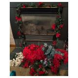 Vintage poinsettia, garland, paper whites etc