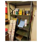 6 foot metal shelf, sawhorses