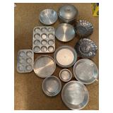 Vintage aluminum pans, muffin, tins, steamer, etc.