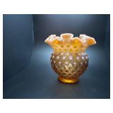 Vintage Fenton caramel essence ruffled vase