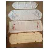 Vintage embroidered table/ dresser scarves