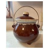 Vintage USA pottery  drip glaze bean pot