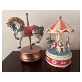 Vintage wind up carousel music box