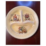 Vintage nursery rhyme divided plate