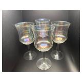 Vintage iridescent wine, glasses, set of four