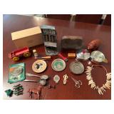 Vintage wind bear, chariot 4 horses toy etc