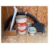 Wire and plastic edging, flower, pots, etc
