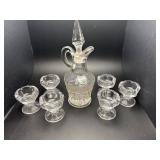 Vintage cut glass cruet & salt cellars