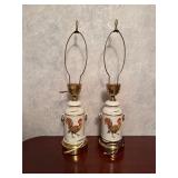Vintage ceramic rooster lamps