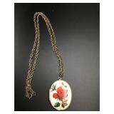 Vintage red rose locket