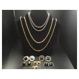 Vintage, black, gold & silver toned