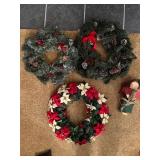 Christmas wreaths and Angel light
