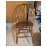 Antique wooden chair & mirror