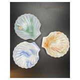 Vintage Akro Agate slag glass shell dishes