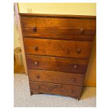 Vintage five drawer wooden dresser