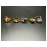 Vintage costume jewelry rings