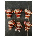 Set of six vintage Santa ornaments