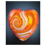 Vintage Imperial Cupid heart slag glass ashtray