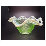 Vintage Fenton uranium green glass