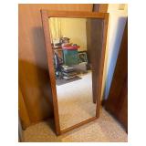 Vintage wood famed mirror