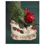 vintage Napco MCM holiday sleigh planter