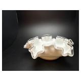 Vintage Fenton silver Crest ruffle bowl