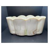 Vintage Marble white slag glass planter
