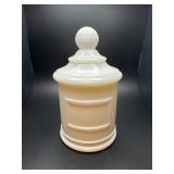 Vintage Akro Agate white Apothecary Jar