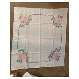 Vintage embroidered card, tablecloth,
