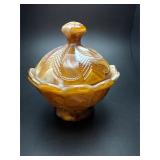 Vintage imperial caramel slag glass candy/butter