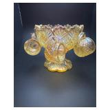 Pineapple Carnival Glass toy punch bowl set