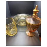 Vintage Amber Art Deco, Golden Glow depression etc