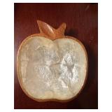 Vintage Capiz shell lined wooden apple